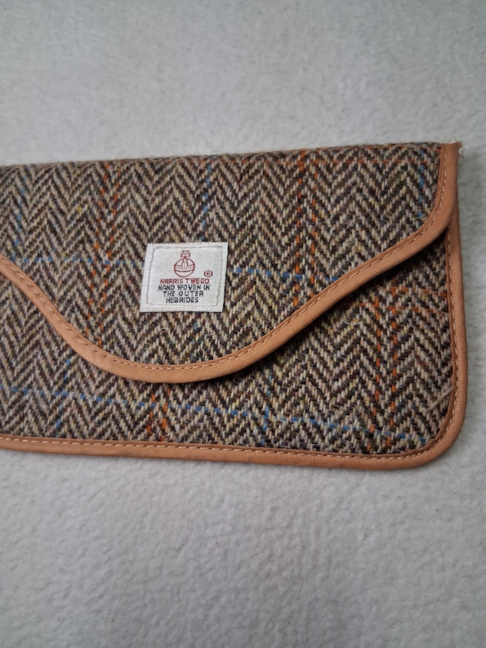 Harris Tweed Brown Herringbone Clutch Wallet - Picture 2 of 11